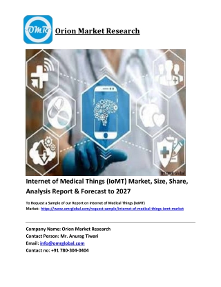 Internet of Medical Things (IoMT) Market Trends, Size, Competitive Analysis and