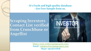 Scraping Investors Contact List verified from Crunchbase or Angellist