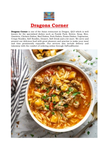 5% off - Dragons Corner Restaurant Menu Deagon, QLD