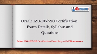 Oracle 1Z0-1057-20 Certification: Exam Details, Syllabus and Questions
