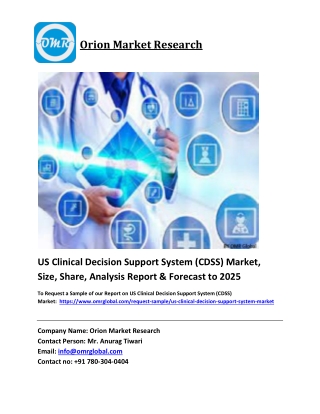 US Clinical Decision Support System (CDSS) Market Trends, Size, Competitive Anal