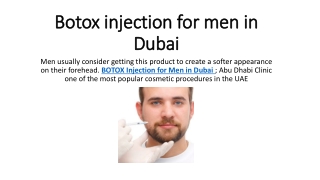 Botox injection for men in Dubai
