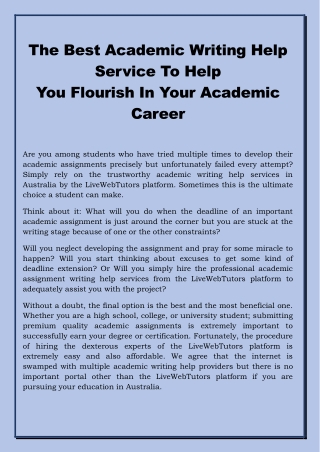 The Best Academic Writing Help Service To Help