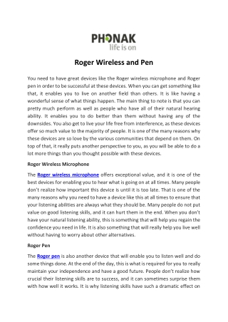 Roger Wireless and Pen