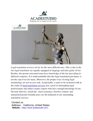 Legal translation Services at acadestudio