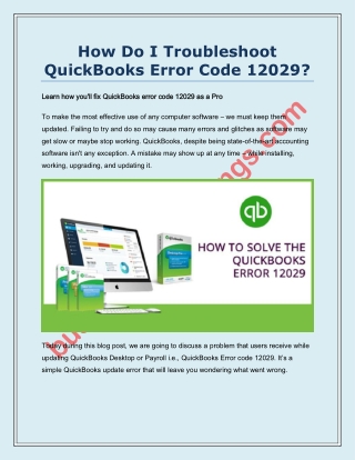 What QuickBooks Error Code 12029 and How to fix?