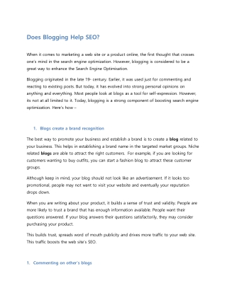 Does Blogging Help SEO?