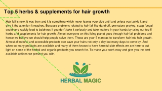 Top 5 herbs & supplements for hair growth