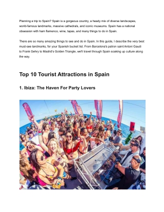 Top Things to Do in Spain | Famous places to Visit in spain