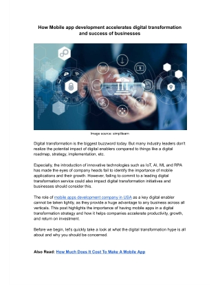 How Mobile app development accelerates ...nd success of businesses