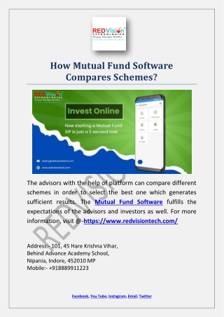 How Mutual Fund Software Compares Schemes