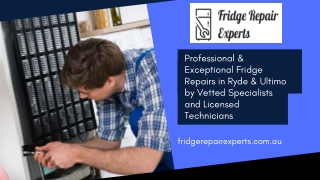 Professional & Exceptional Fridge Repairs in Ryde & Ultimo by Vetted Specialists and Licensed Technicians