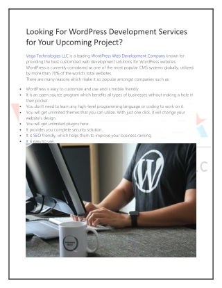 Looking For WordPress Development Services for Your Upcoming Project