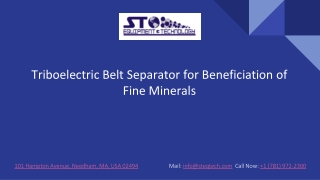 Triboelectric Belt Separator for Beneficiation of Fine Minerals