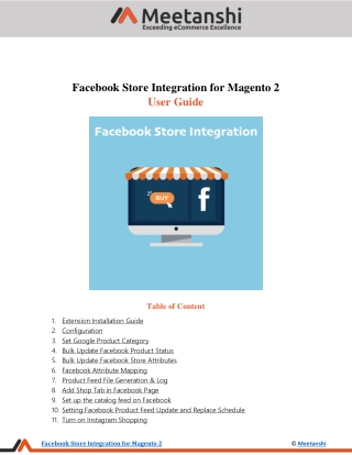 Magento 2 Facebook Store Integration