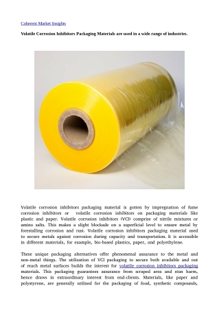Volatile corrosion inhibitors packaging material17j