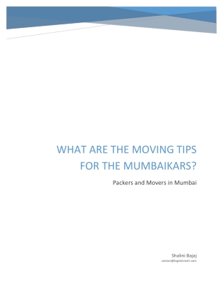What are the moving tips for the Mumbaikars