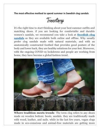 The most effective method to spend summer in Swedish clog sandals