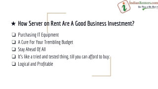 How Server on Rent Are A Good Business Investment