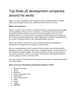 Top Node.JS development companies around the world-converted