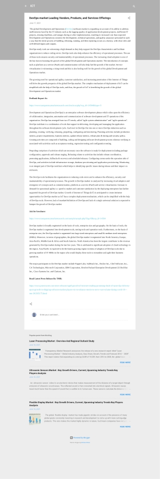 Development to Operations (DevOps) Market Forecast 2016 - 2024