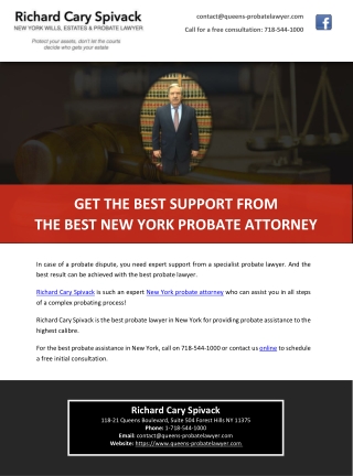 GET THE BEST SUPPORT FROM THE BEST NEW YORK PROBATE ATTORNEY