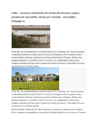 Cadiz - anuncios clasificados de ventas de artículos usados, paradas de mercadillo, ventas por traslado - mercadillo - b