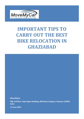 We Provide The Best Bike Transport Company In Ghaziabad