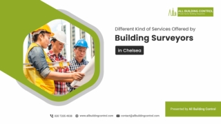 Diffrent kind of services offered by building surveyors