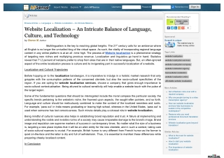 Website Localization – An Intricate Balance of Language, Culture, and Technology