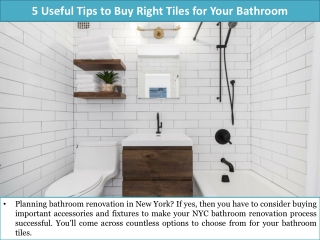 5 Useful Tips to Buy Right Tiles for Your Bathroom