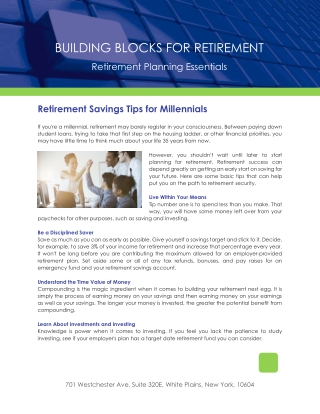 Retirement Savings Tips for Millennials