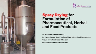 Spray drying of food and herbal products | Foodresearchlab