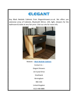 Black Bedside Cabinets | Elegantshowers.co.uk