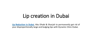 Lip reduction in Dubai ppt