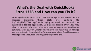 What’s the Deal with QuickBooks Error 1328 and How can you Fix it?