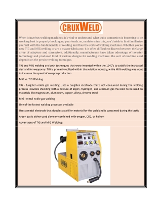 Mig Welding Machine  Cruxweld.com