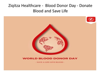 Ziqitza Healthcare -  Blood Donor Day - Donate Blood and Save Life