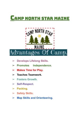 Article 14 JUNE- Camp North Star Maine