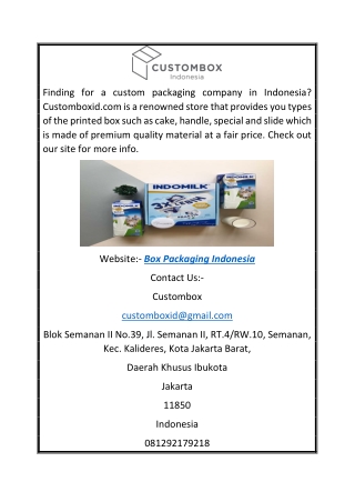 Box Packaging Indonesia | Customboxid.com