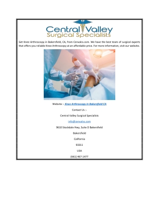 Knee Arthroscopy in Bakersfield Ca Cenvalss.com (2)