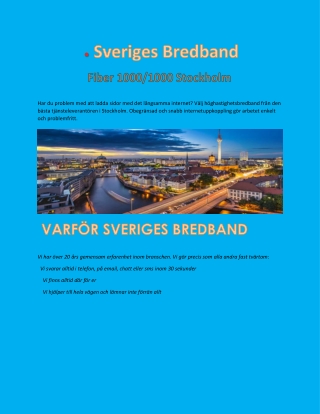 Fiber 1000/1000 Stockholm