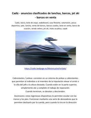 Cadiz - anuncios clasificados de lanchas, barcos, jet ski - barcos en venta