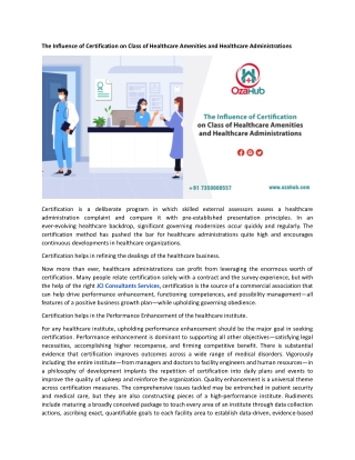 The Influence of Certification on Class of Healthcare Amenities and Healthcare Administrations.docx