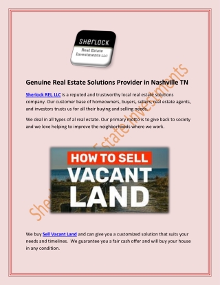 Sell Vacant Land