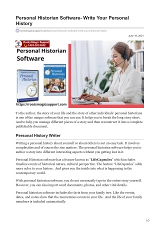 rootsmagicsupport.com-Personal Historian Software- Write Your Personal History