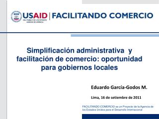 Simplificación administrativa y facilitación de comercio: oportunidad para gobiernos locales