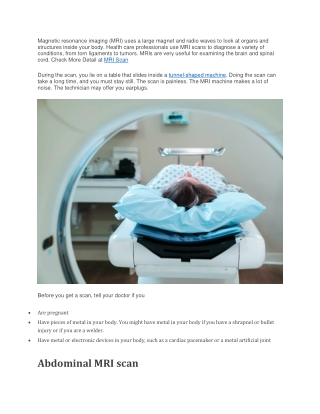 Magnetic resonance imaging