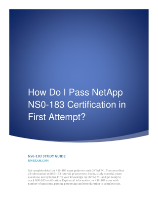 How Do I Pass NetApp NS0-183 Certification in First Attempt?