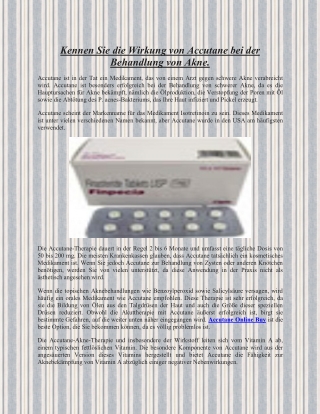 Kennen Sie die Wirkung von Accutane bei der Behandlung von Akne.